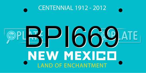 BPI669 New Mexico License Plate