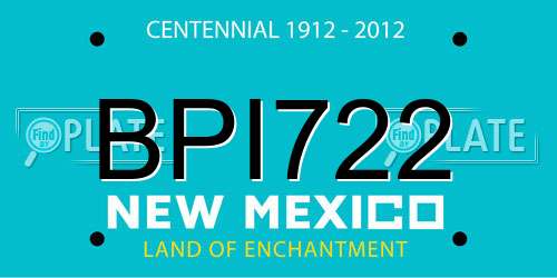 BPI722 New Mexico License Plate