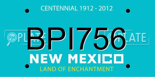 BPI756 New Mexico License Plate