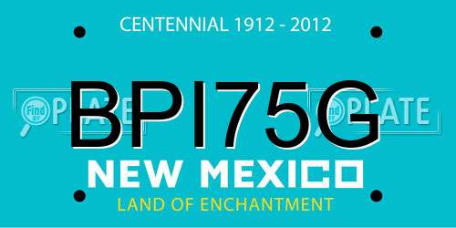 BPI75G New Mexico License Plate