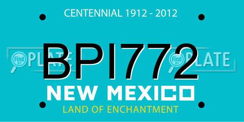 BPI772 New Mexico License Plate