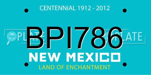 BPI786 New Mexico License Plate