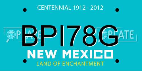 BPI78G New Mexico License Plate