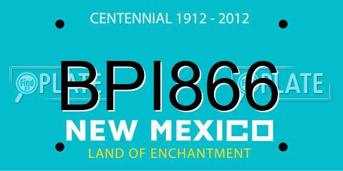 BPI866 New Mexico License Plate