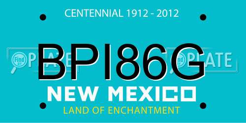 BPI86G New Mexico License Plate