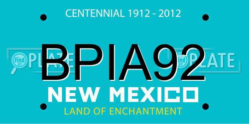 BPIA92 New Mexico License Plate