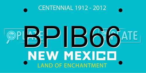 BPIB66 New Mexico License Plate