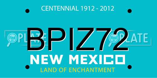 BPIZ72 New Mexico License Plate