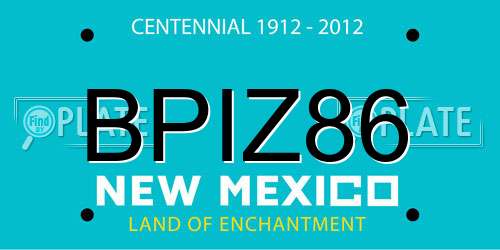 BPIZ86 New Mexico License Plate