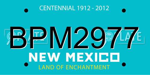 BPM2977 New Mexico License Plate