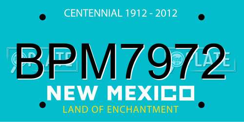 BPM7972 New Mexico License Plate