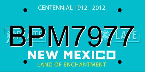 BPM7977 New Mexico License Plate