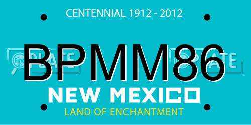 BPMM86 New Mexico License Plate
