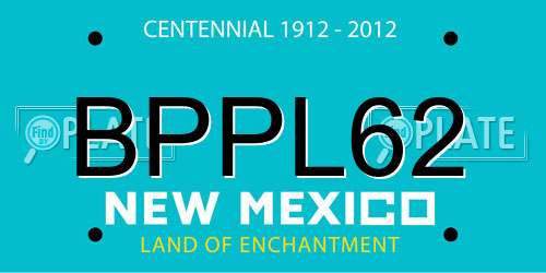 BPPL62 New Mexico License Plate