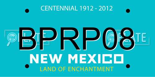 BPRP08 New Mexico License Plate