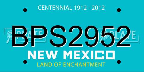 BPS2952 New Mexico License Plate