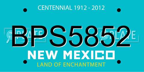BPS5852 New Mexico License Plate