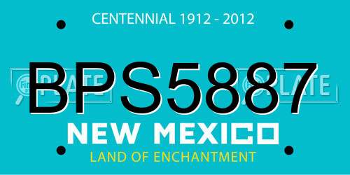 BPS5887 New Mexico License Plate