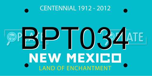 BPT034 New Mexico License Plate