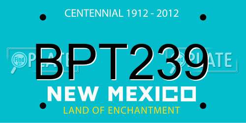 BPT239 New Mexico License Plate