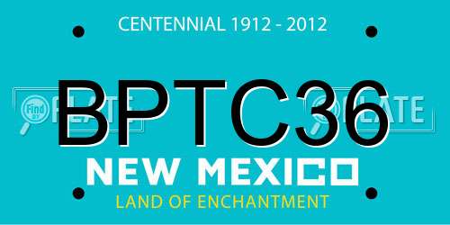 BPTC36 New Mexico License Plate