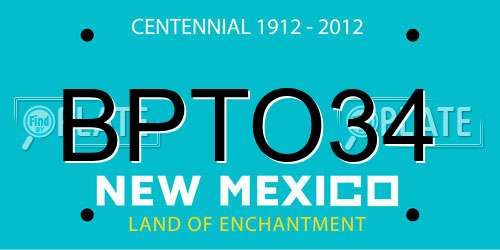 BPTO34 New Mexico License Plate