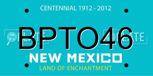 BPTO46 New Mexico License Plate