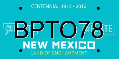 BPTO78 New Mexico License Plate