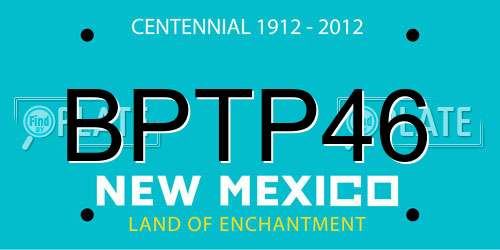 BPTP46 New Mexico License Plate