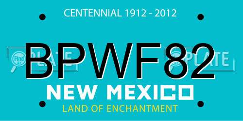 BPWF82 New Mexico License Plate
