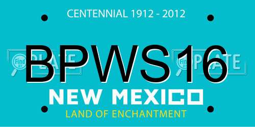 BPWS16 New Mexico License Plate