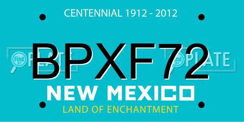 BPXF72 New Mexico License Plate