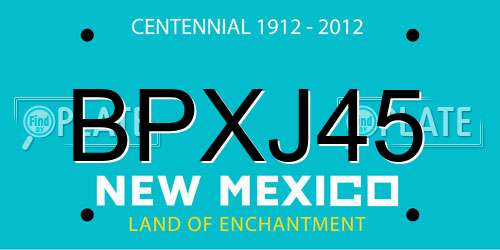 BPXJ45 New Mexico License Plate