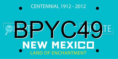 BPYC49 New Mexico License Plate