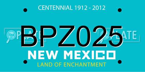BPZ025 New Mexico License Plate