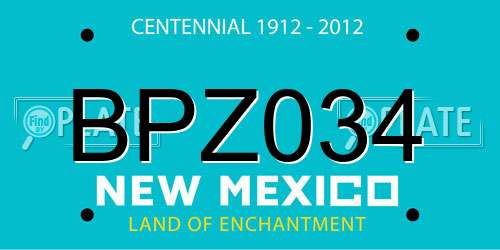 BPZ034 New Mexico License Plate