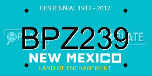 BPZ239 New Mexico License Plate