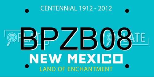 BPZB08 New Mexico License Plate