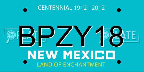 BPZY18 New Mexico License Plate