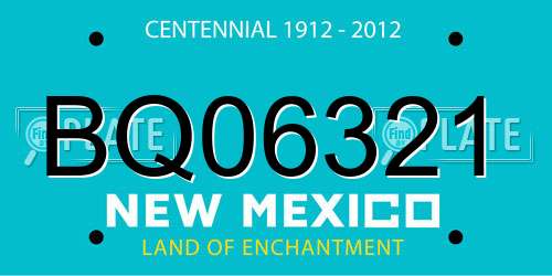 BQ06321 New Mexico License Plate