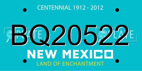 BQ20522 New Mexico License Plate