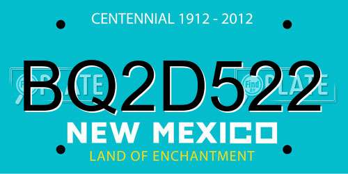 BQ2D522 New Mexico License Plate