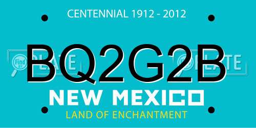 BQ2G2B New Mexico License Plate