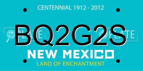 BQ2G2S New Mexico License Plate