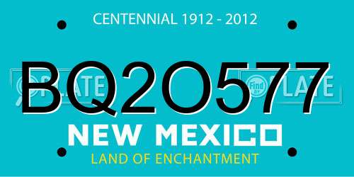 BQ2O577 New Mexico License Plate