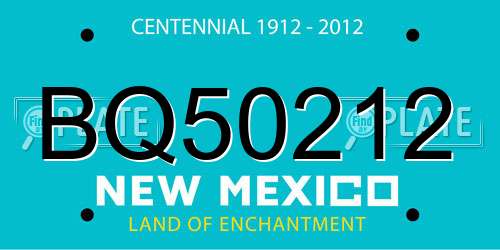 BQ50212 New Mexico License Plate