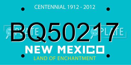 BQ50217 New Mexico License Plate