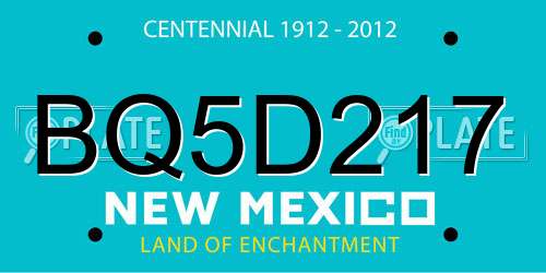 BQ5D217 New Mexico License Plate