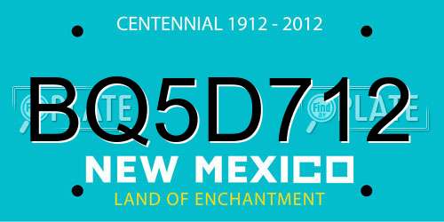 BQ5D712 New Mexico License Plate