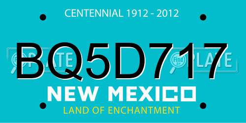 BQ5D717 New Mexico License Plate